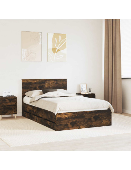 Struttura del letto con cassetto Rovere fumé 120 x 190 cm