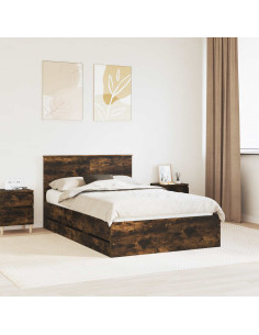Struttura del letto con cassetto Rovere fumé 120 x 200 cm