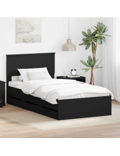 Struttura del letto Nero 100 x 200 cm Legno Ingegnerizzato