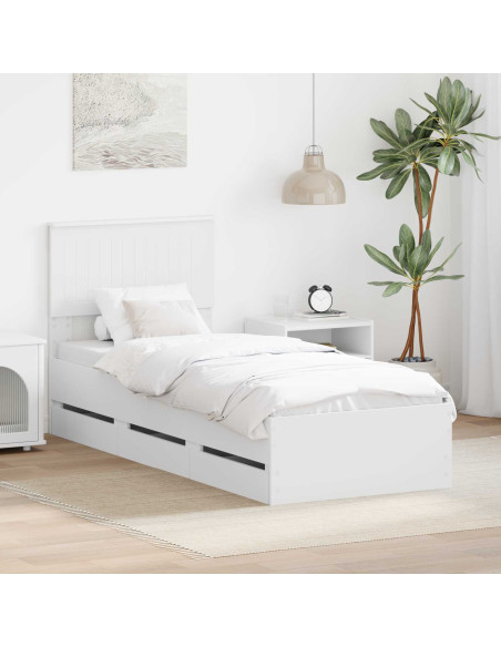 Struttura del letto Bianco 75 x 190 cm Legno Ingegnerizzato