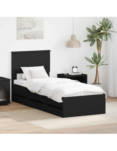 Struttura del letto Nero 75 x 190 cm Legno Ingegnerizzato