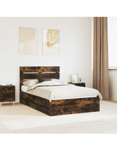 Struttura del letto con cassetto Rovere fumé 135 x 190 cm