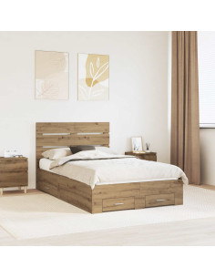 Struttura del letto Rovere artigianale 135 x 190 cm