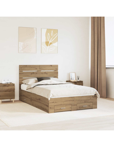 Struttura del letto Rovere artigianale 135 x 190 cm