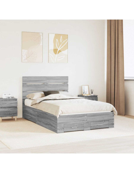 Struttura del letto con cassetto Grigio Sonoma 120 x 190 cm