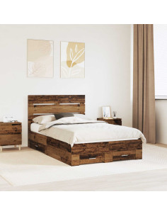 Struttura del letto con cassetto Legno vecchio 120 x 190 cm