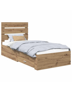 Struttura del letto con cassetto Rovere artigianale 90 x 200 cm