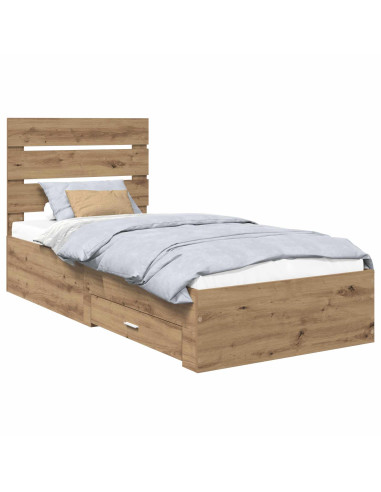 Struttura del letto con cassetto Rovere artigianale 90 x 200 cm