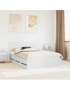 Struttura del letto Bianco 160 x 200 cm Legno Ingegnerizzato