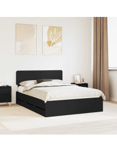 Struttura del letto Nero 160 x 200 cm Legno Ingegnerizzato