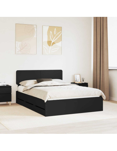 Struttura del letto Nero 150 x 200 cm Legno Ingegnerizzato