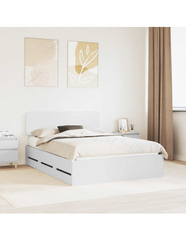 Struttura del letto Bianco 140 x 190 cm Legno Ingegnerizzato