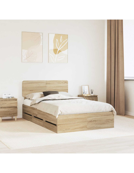 Struttura del letto con cassetto Rovere Sonoma 120 x 190 cm