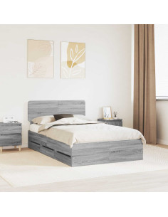 Struttura del letto con cassetto Grigio Sonoma 120 x 190 cm