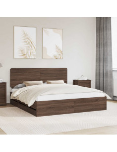 Struttura del letto con cassetto Rovere Marrone 200 x 200 cm