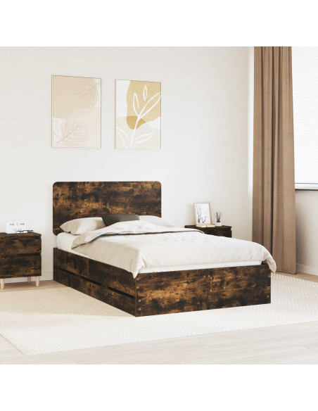 Struttura del letto con cassetto Rovere fumé 120 x 190 cm