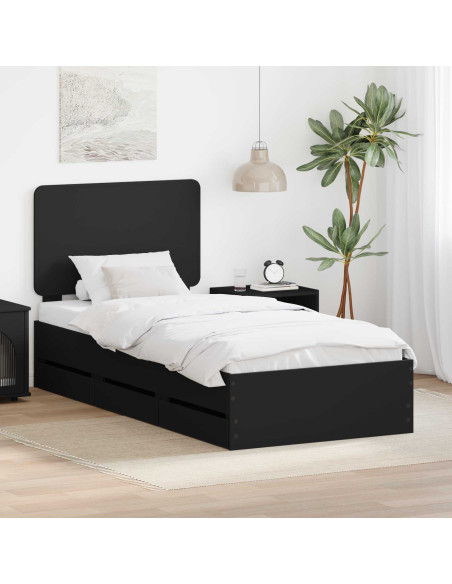 Struttura del letto Nero 90 x 200 cm Legno Ingegnerizzato