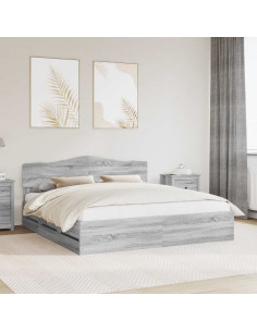 Struttura del letto con cassetto Grigio Sonoma 200 x 200 cm
