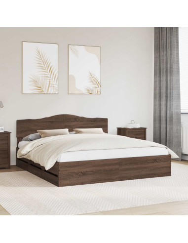 Struttura del letto con cassetto Rovere Marrone 200 x 200 cm