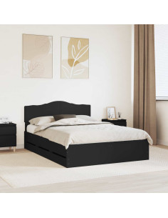 Struttura del letto Nero 160 x 200 cm Legno Ingegnerizzato