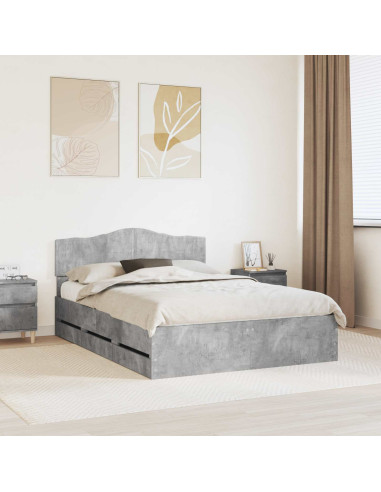 Struttura del letto con cassetto Grigio cemento 140 x 190 cm