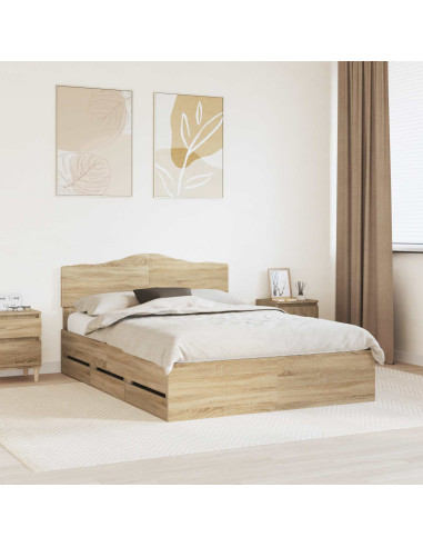 Struttura del letto con cassetto Rovere Sonoma 140 x 200 cm