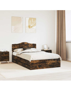 Struttura del letto con cassetto Rovere fumé 135 x 190 cm