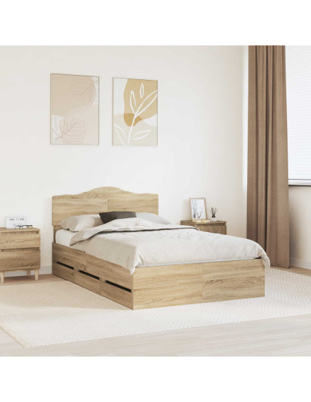 Struttura del letto con cassetto Rovere Sonoma 120 x 200 cm
