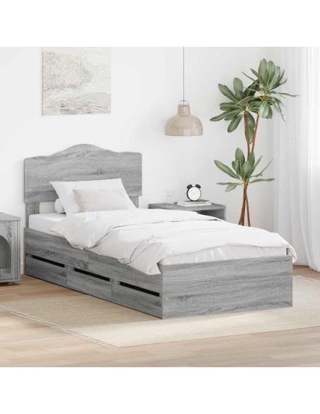 Struttura del letto con cassetto Grigio Sonoma 100 x 200 cm