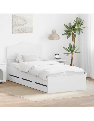 Struttura del letto Bianco 90 x 200 cm Legno Ingegnerizzato