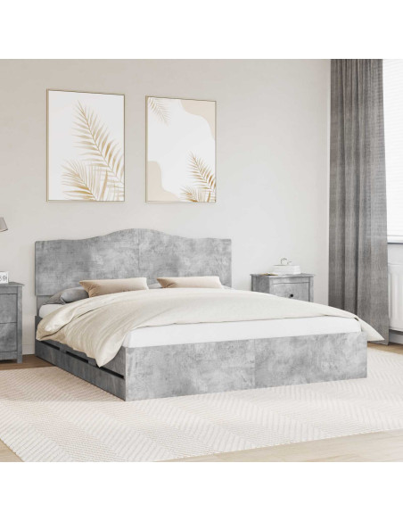 Struttura del letto con cassetto Grigio cemento 180 x 200 cm