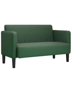 Divano Divanetto Verde Scuro 109cm Tessuto di Velluto a Coste
