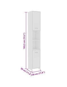 Set Mobili da Bagno 4 pz Bianco in Legno Multistrato