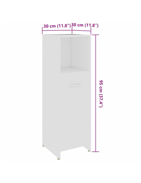 Set Mobili da Bagno 4 pz Bianco in Legno Multistrato