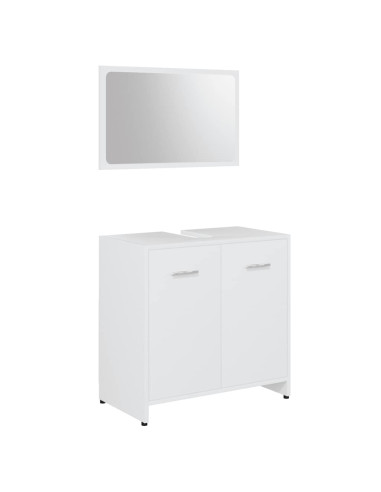 Set Mobili da Bagno Bianco in Legno Multistrato