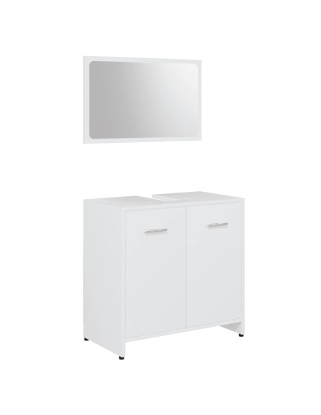 Set Mobili da Bagno Bianco in Legno Multistrato