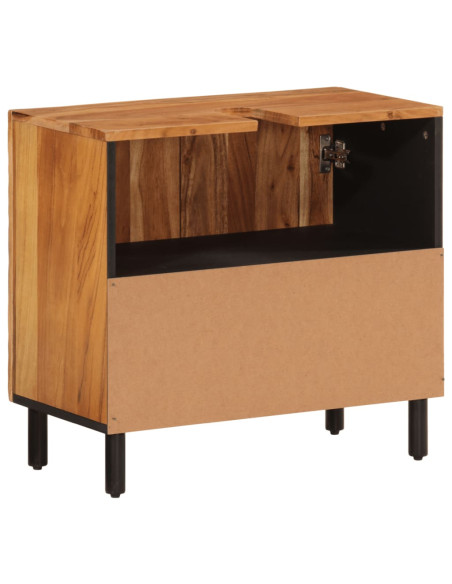 Set Mobili da Bagno 2pz in Legno Massello di Acacia