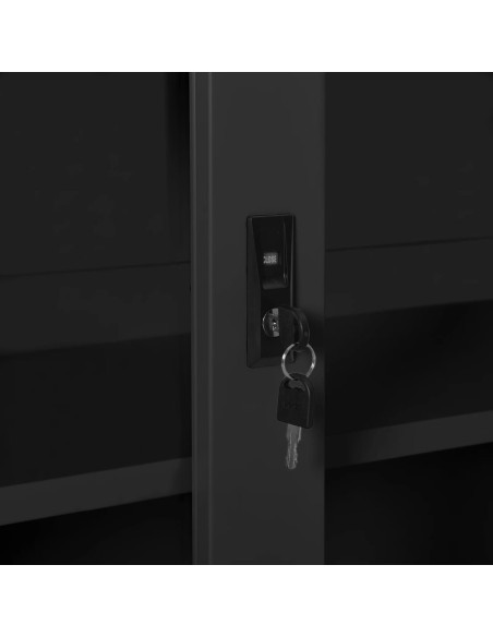 Armadio con Anta Scorrevole e Fioriera Antracite in Acciaio