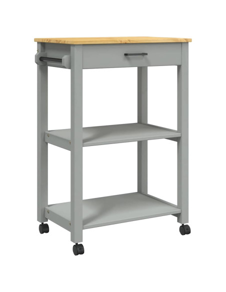 Carrello da Cucina MONZA 60x40x88,5 cm in Legno Massello di Pino