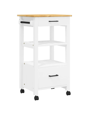 Carrello da Cucina MONZA 48x40x88,5 cm in Legno Massello di Pino