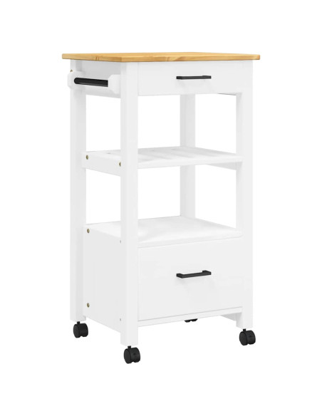 Carrello da Cucina MONZA 48x40x88,5 cm in Legno Massello di Pino