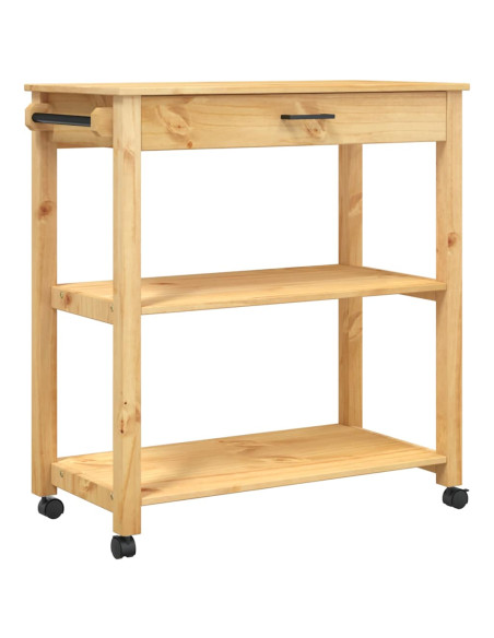 Carrello da Cucina MONZA 84x40x88,5 cm in Legno Massello di Pino