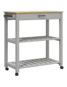 Carrello da Cucina MONZA 84x40x88,5 cm in Legno Massello di Pino