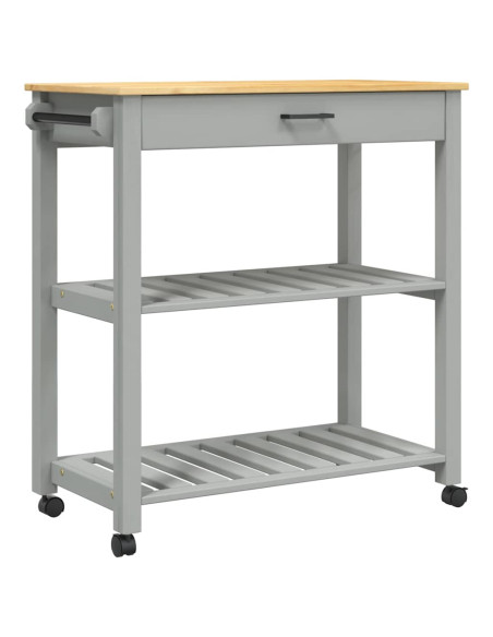 Carrello da Cucina MONZA 84x40x88,5 cm in Legno Massello di Pino