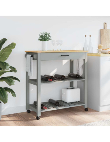 Carrello da Cucina MONZA 84x40x88,5 cm in Legno Massello di Pino