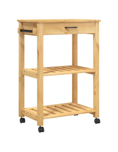 Carrello da Cucina MONZA 60x40x88,5 cm in Legno Massello di Pino