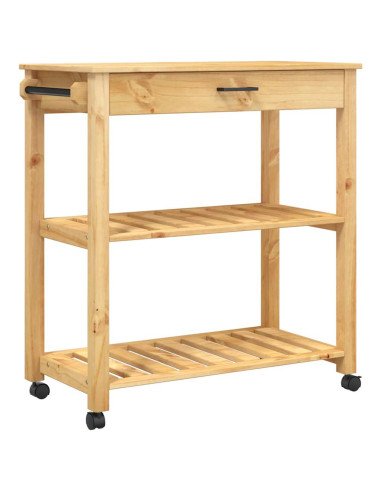 Carrello da Cucina MONZA 84x40x88,5 cm in Legno Massello di Pino