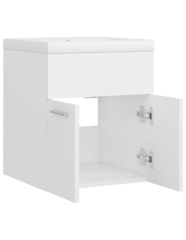 Mobile Bagno con Lavabo Integrato Bianco in Legno Multistrato