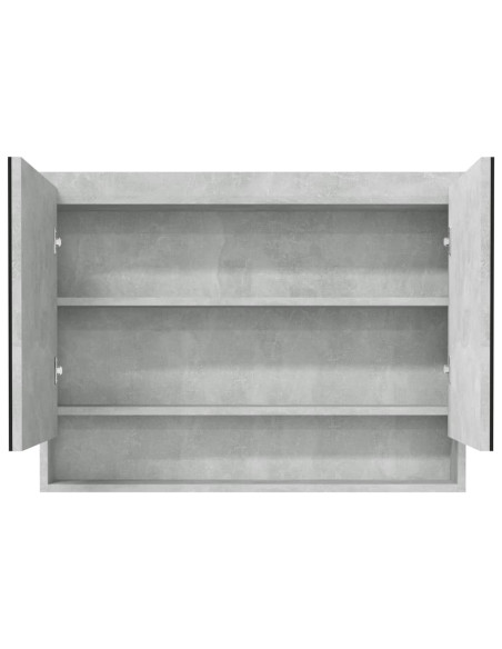 Armadietto Bagno con Specchio 80x15x60 cm in MDF Grigio Cemento