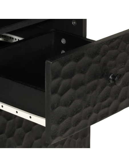 Mobile da Bagno Nero 38x33x160 cm in Legno Massello di Mango